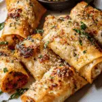Garlic Butter Pizza Egg Rolls