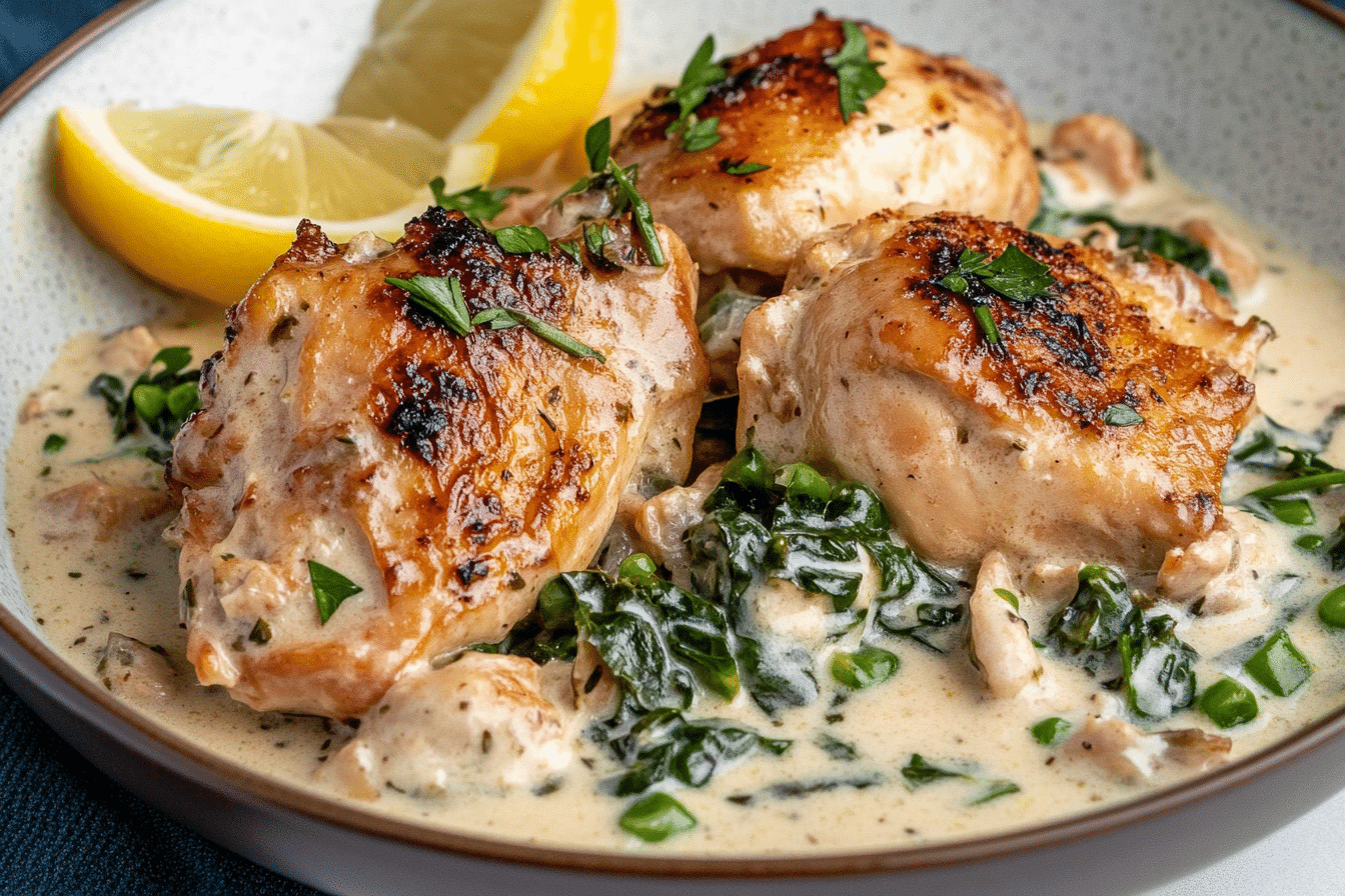 Slow Cooker Creamy Lemon Herb Chicken