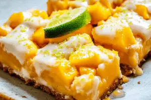 Mango Bars with Lime Glaze