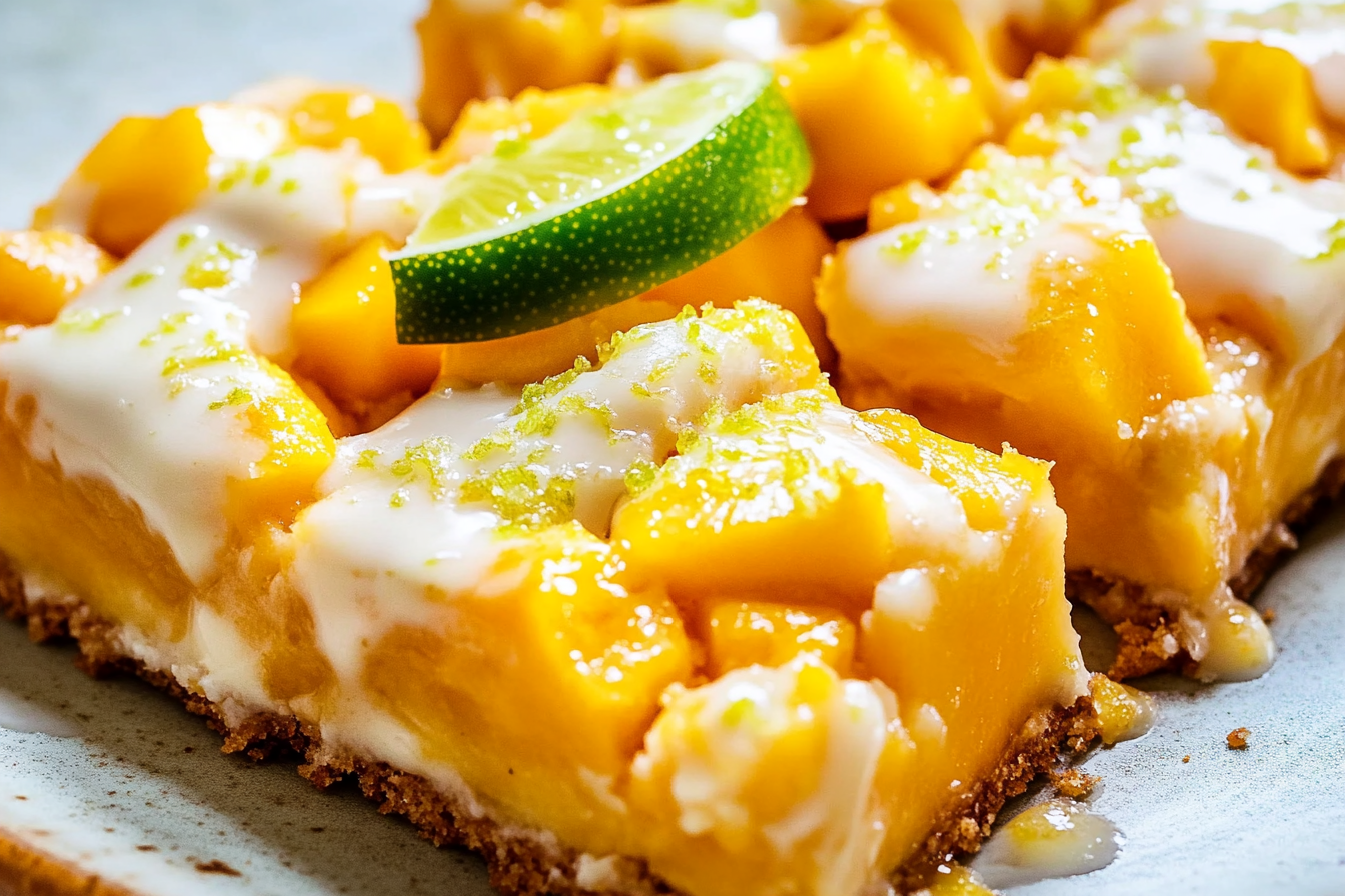 Mango Bars with Lime Glaze