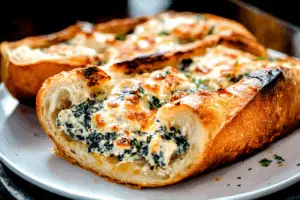 Easy Spinach Dip Stuffed French Bread