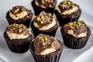 Dark Chocolate Pistachio Cream Cheese Muffins