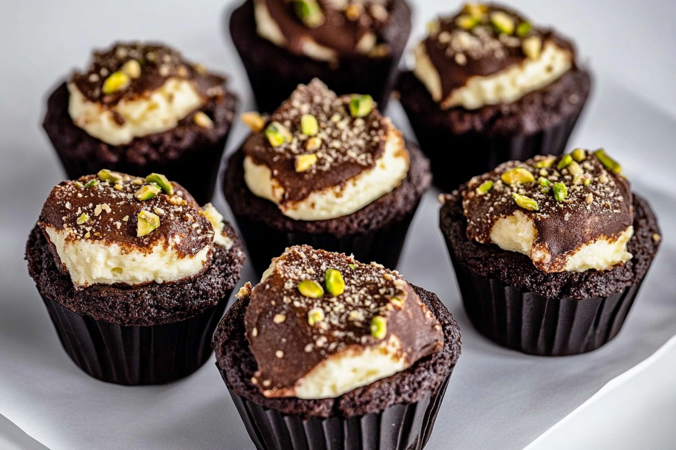 Dark Chocolate Pistachio Cream Cheese Muffins