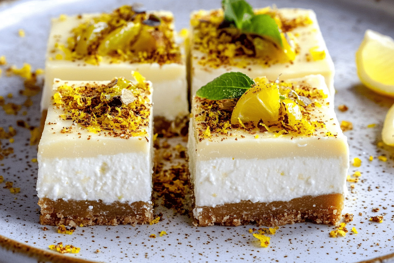 No-Bake Lemon Ricotta Cheesecake Bars