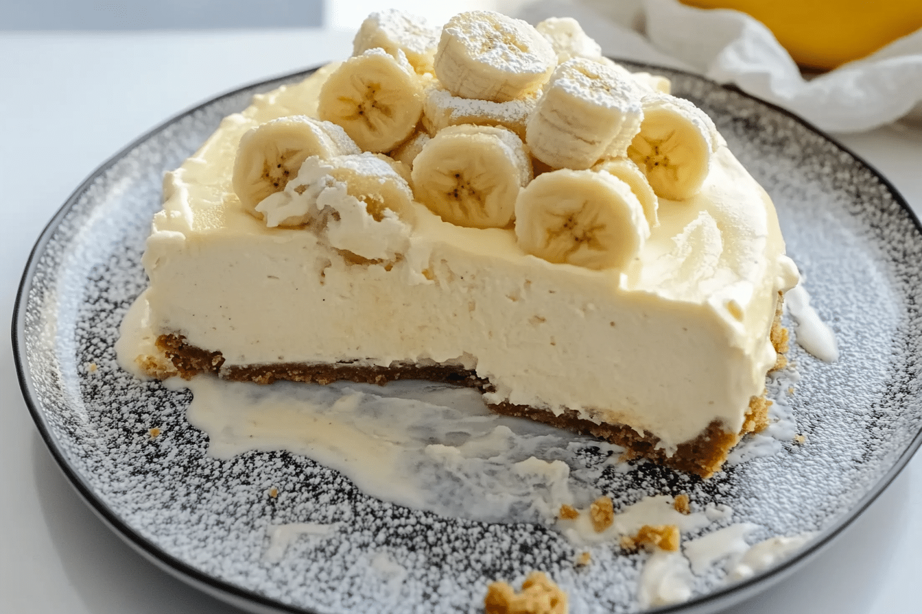 Banana Cheesecake with Banana Cream Pie Topping
