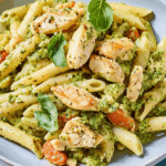 Chicken & Vegetable Penne with Parsley-Walnut Pesto