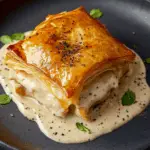 Chicken in Puff Pastry with Mustard Cream Sauce