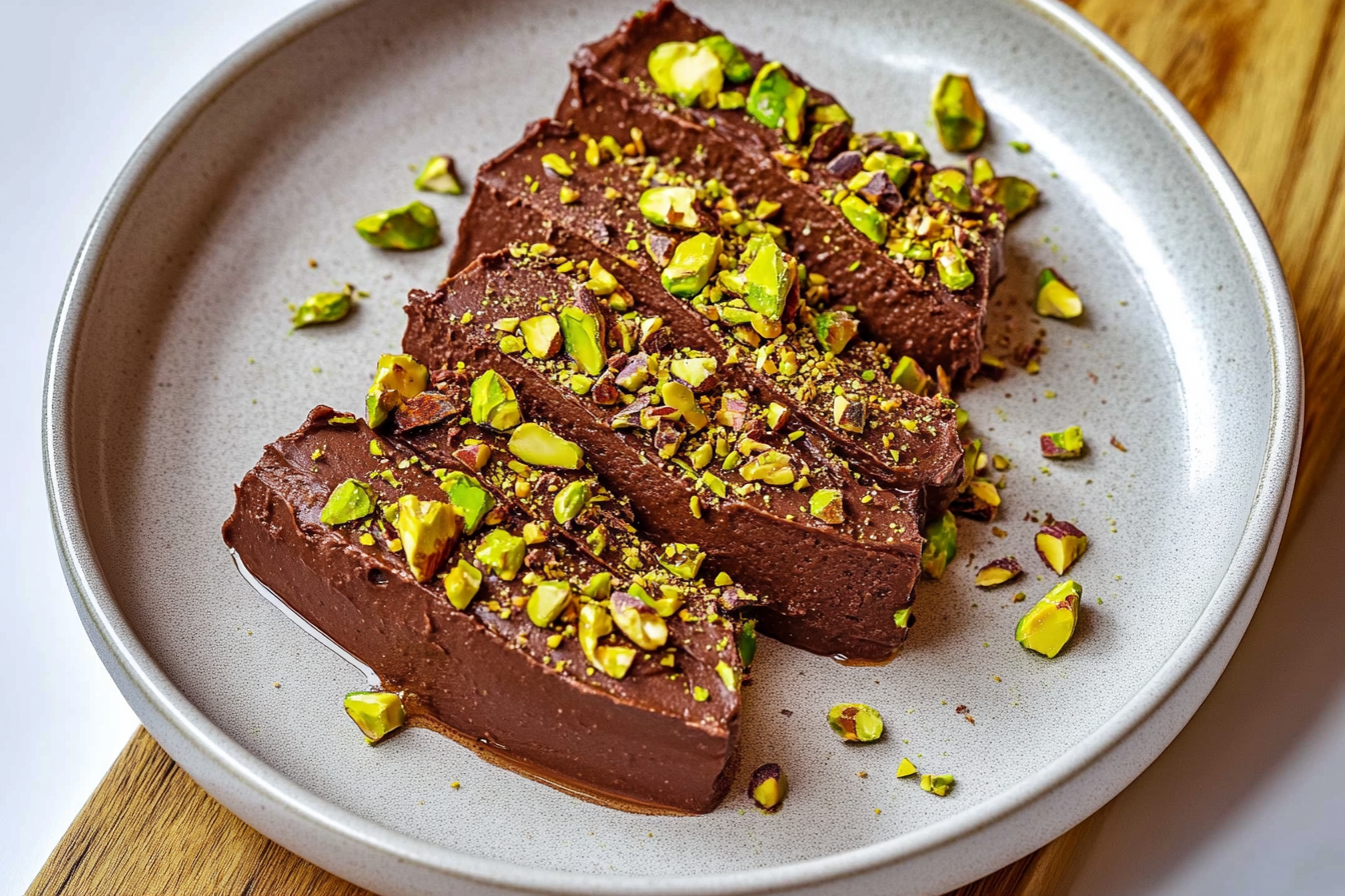 4-Ingredient Vegan Chocolate Mousse with Pistachios