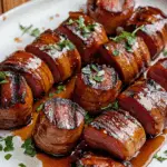 Maple BBQ Hasselback Kielbasa Bites