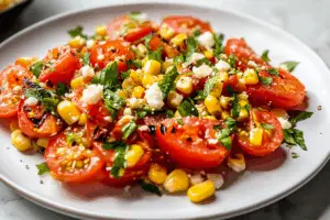 Grilled Tomato and Corn Salad