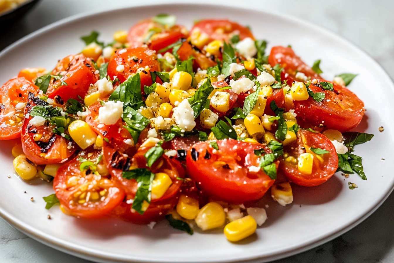 Grilled Tomato and Corn Salad
