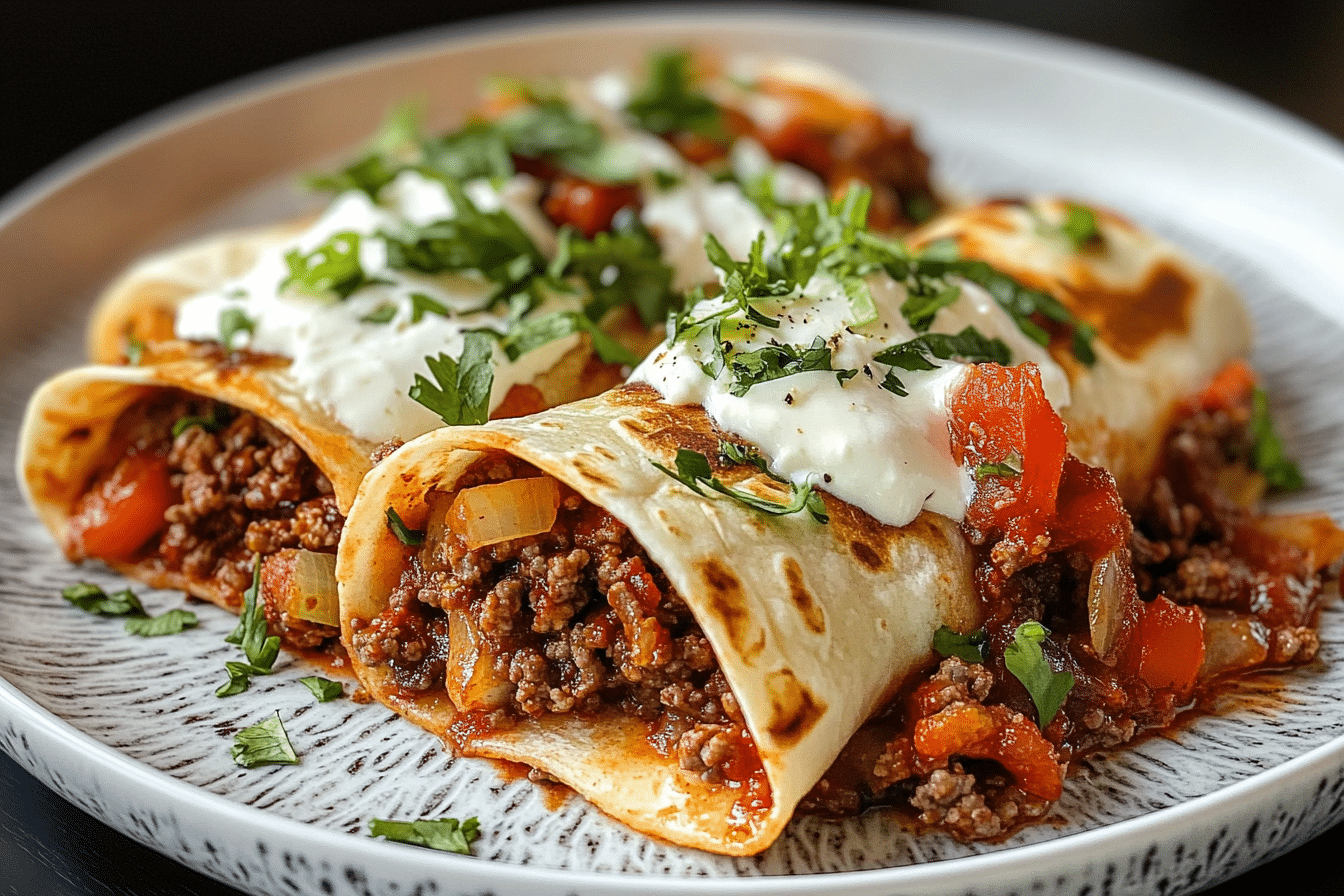 Ground Beef Tortilla Wraps