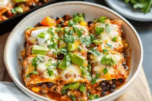 Vegetarian Black Bean Enchilada Casserole