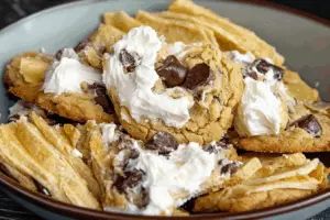 Chocolate Chip Potato Chip Cookies with Marshmallow Fluff