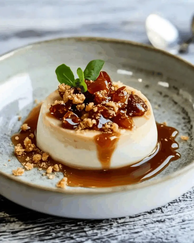 Easy Salted Caramel Panna Cotta with Praline
