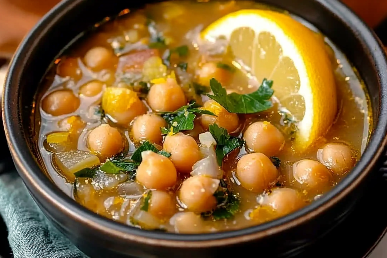 Greek Chickpea Soup with Lemon