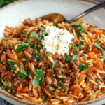 Manestra (Greek-Style Orzo with Ground Beef)