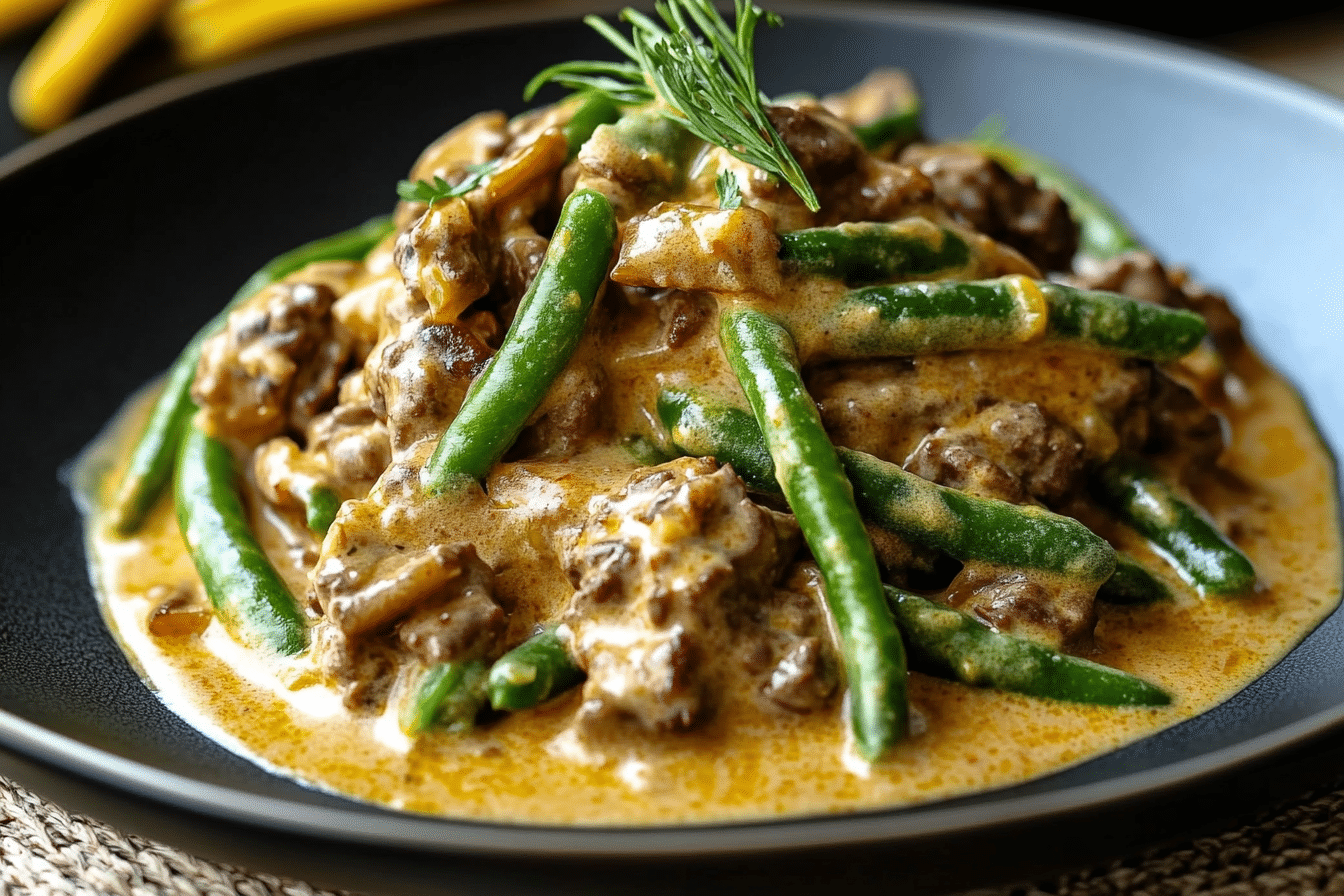 Keto Green Bean Stroganoff