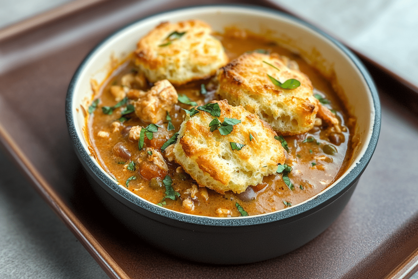 Chipotle Chicken Chili with Cheddar Bay Biscuit Topping