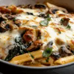 Baked Penne with Mushrooms & Spinach