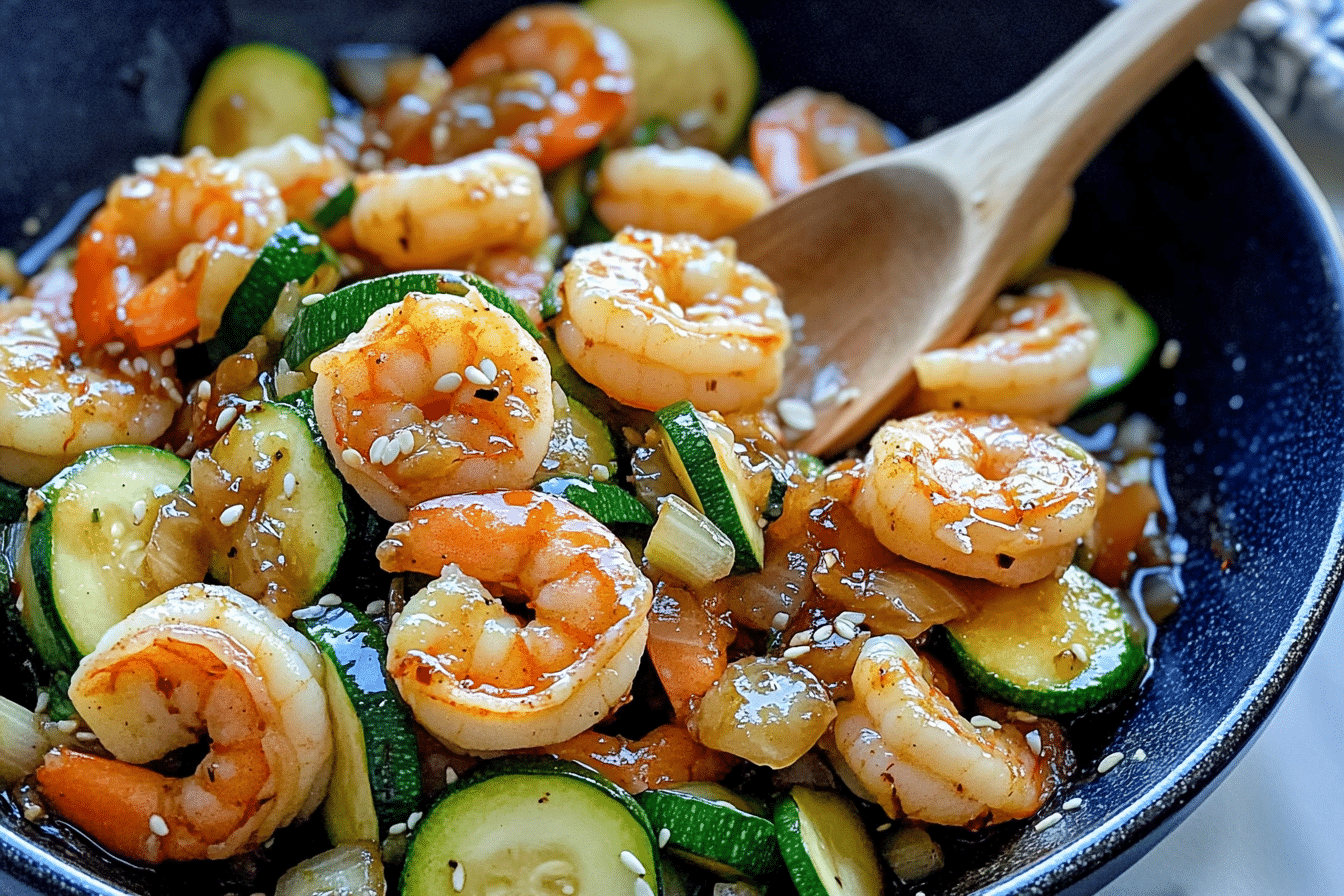 Shrimp and Zucchini Stir Fry with Homemade Teriyaki Sauce