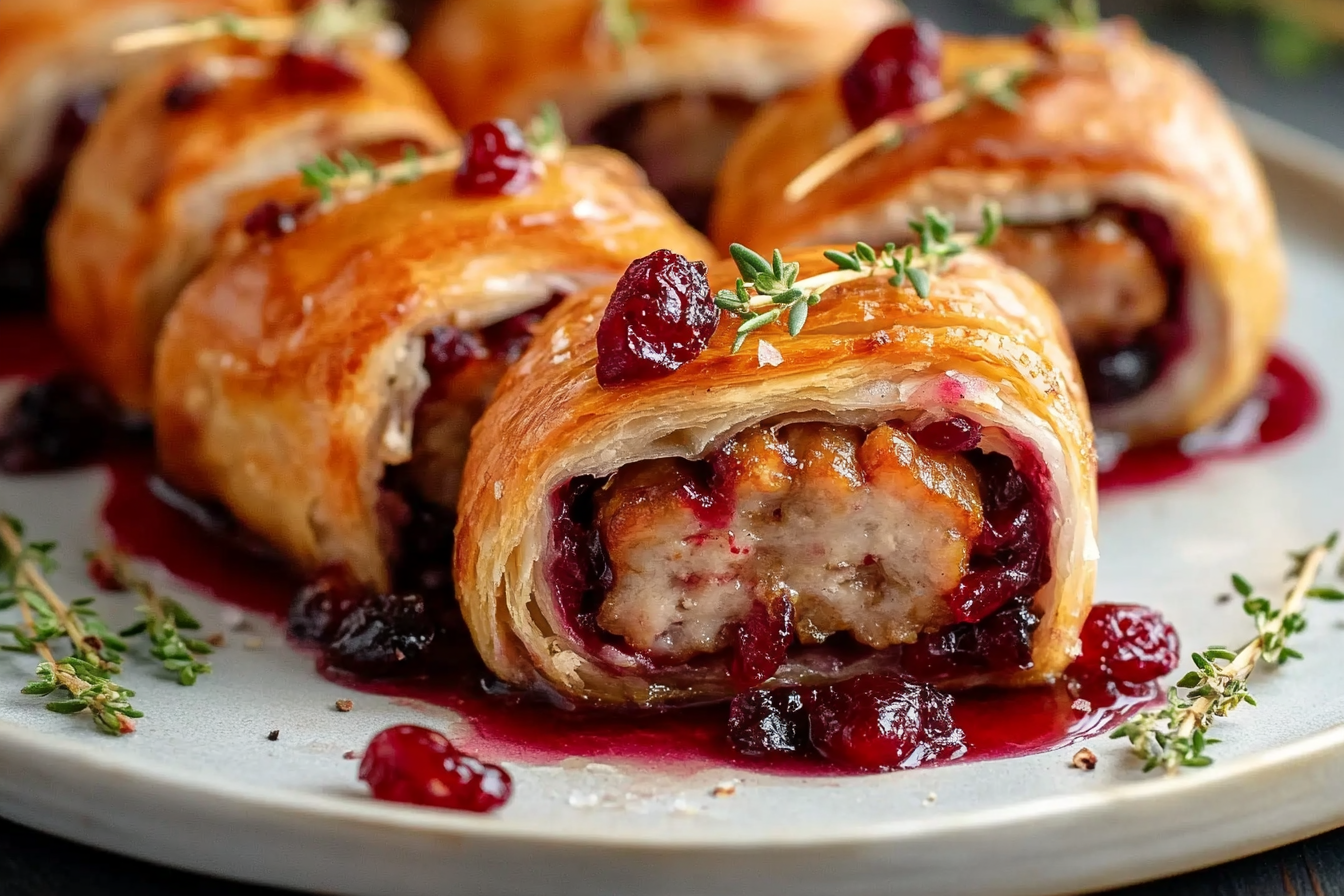 Turkey and Cranberry Sausage Rolls