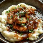 Bangers and Mash with Stout Onion Gravy