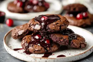 Black Forest Flourless Brownie Cookies