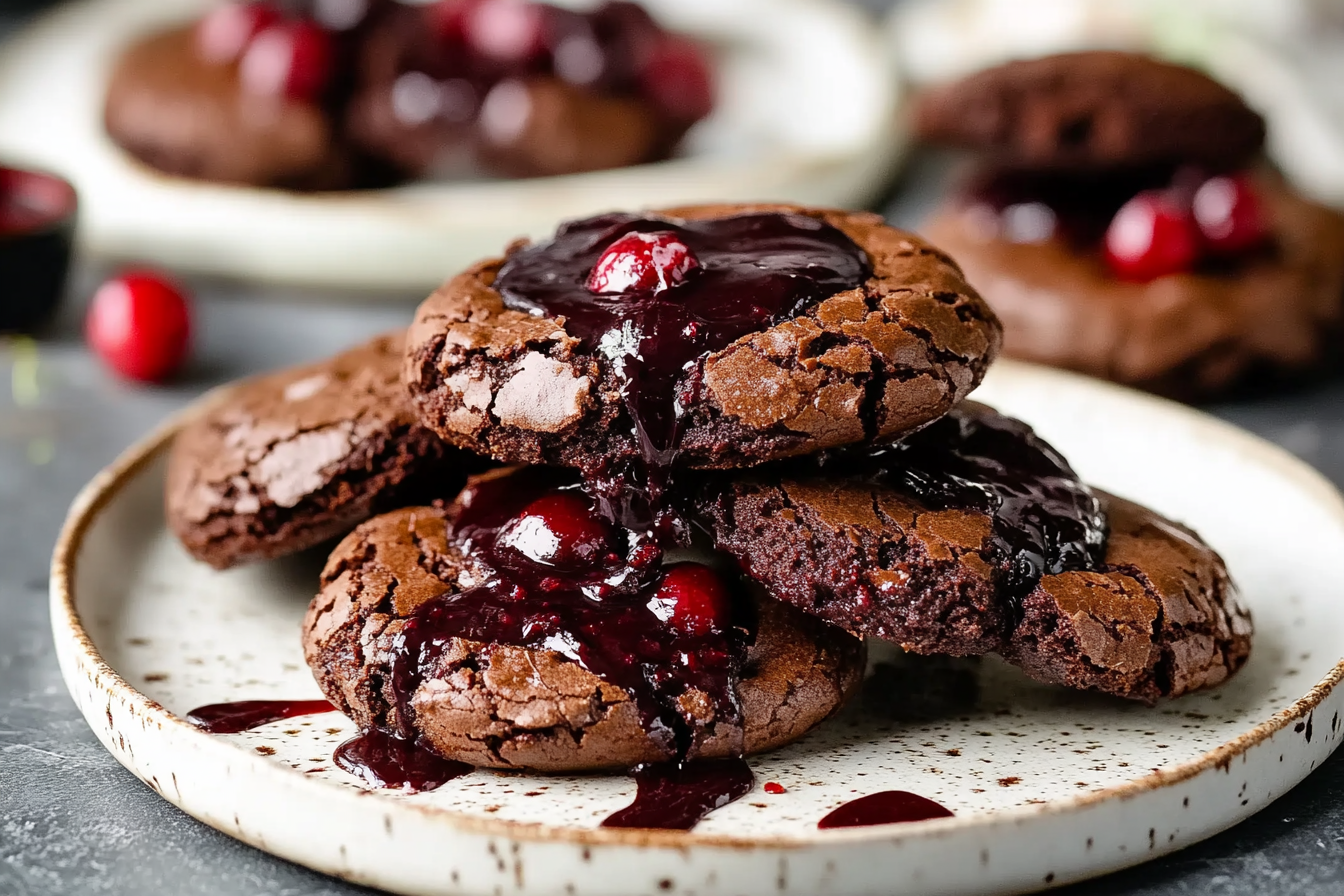 Black Forest Flourless Brownie Cookies