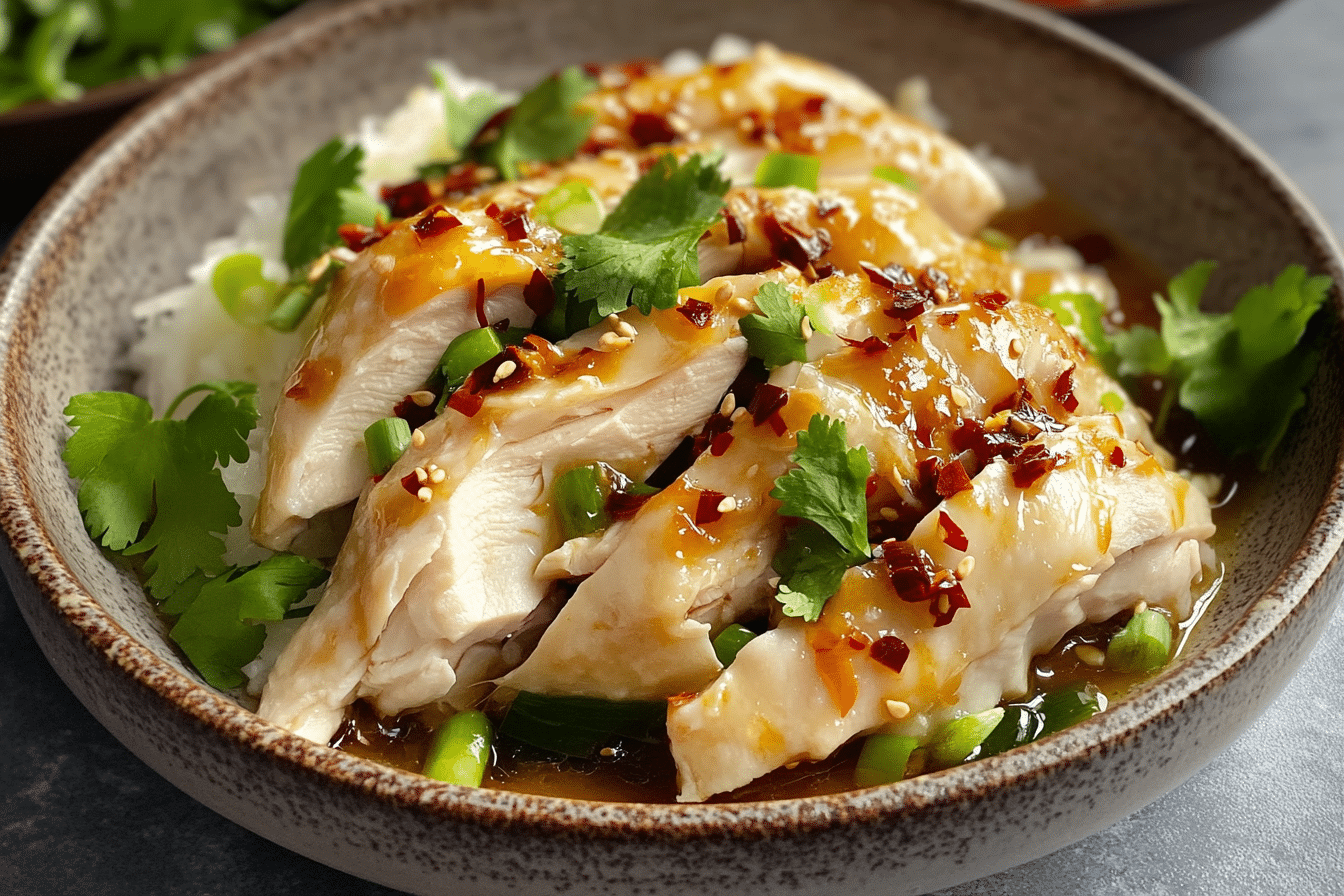 Cantonese White Cut Poached Chicken