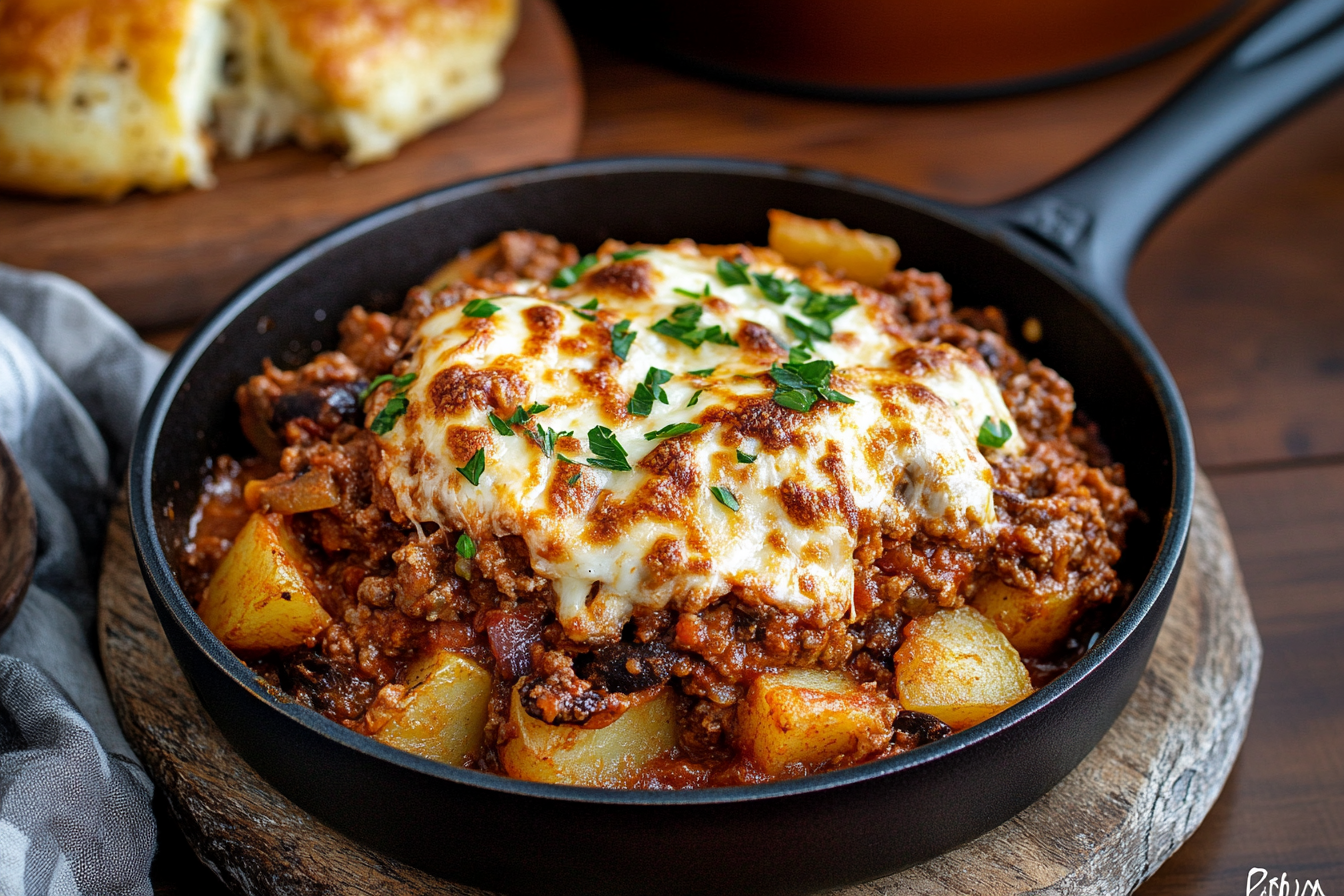 Cheesy Boursin Sloppy Joe Potato Skillet