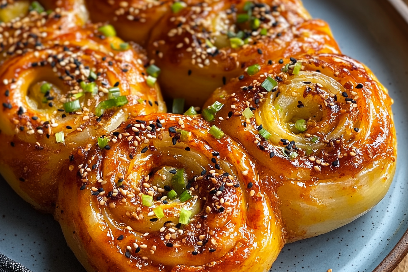 Cheesy Gochujang & Spring Onion Swirls