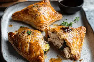 Chicken and Jammy Courgette Pasties