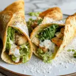 Chicken Caesar Salad Tortilla Cones