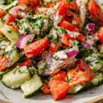 Creamy Herby Tahini Ranch Dressing with a Simple Middle Eastern Chopped Salad