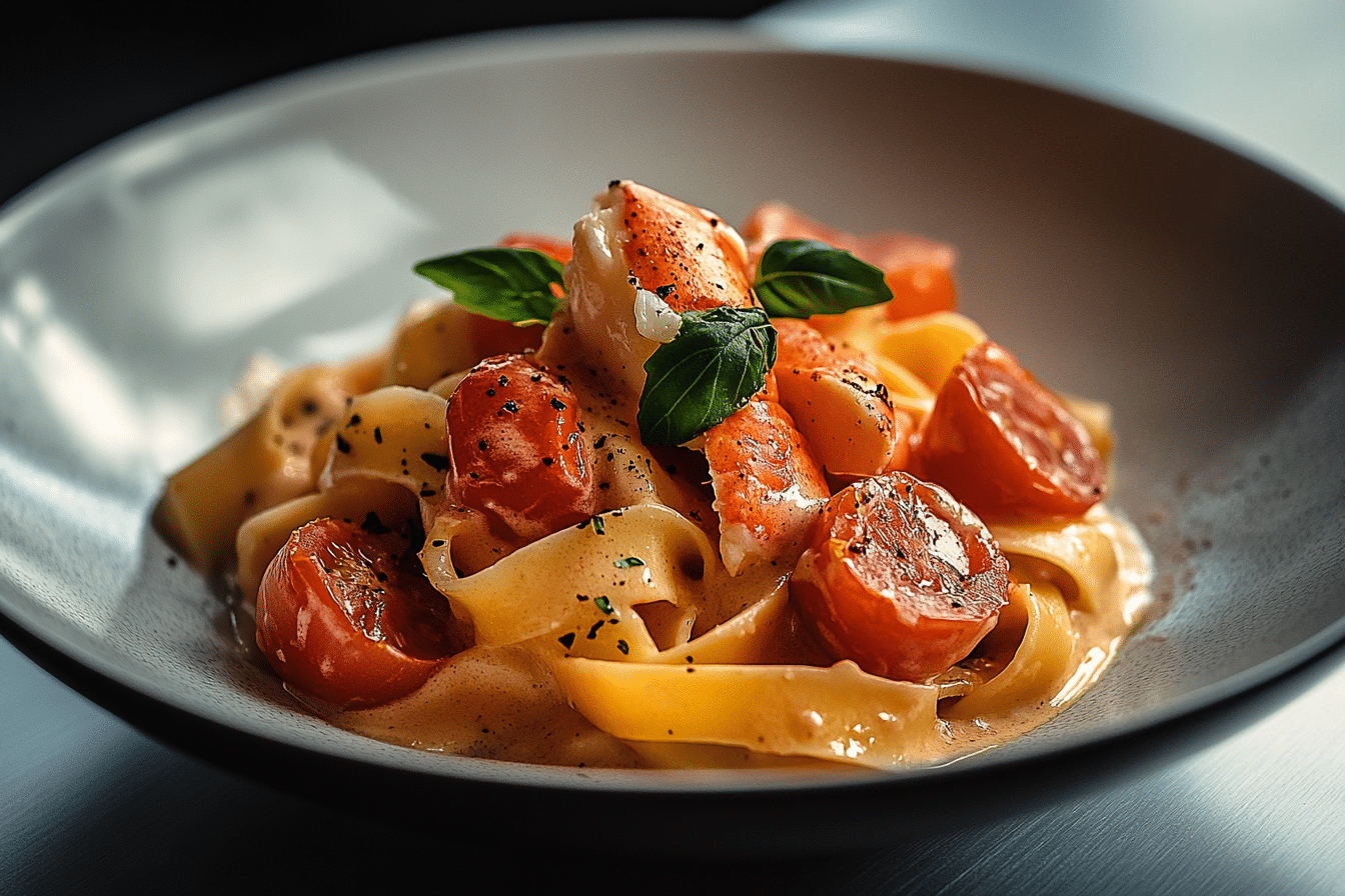 Creamy Tomato and Lobster Pasta