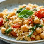 Creamy Tuscan Chickpeas & Orzo
