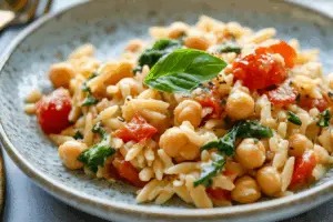 Creamy Tuscan Chickpeas & Orzo