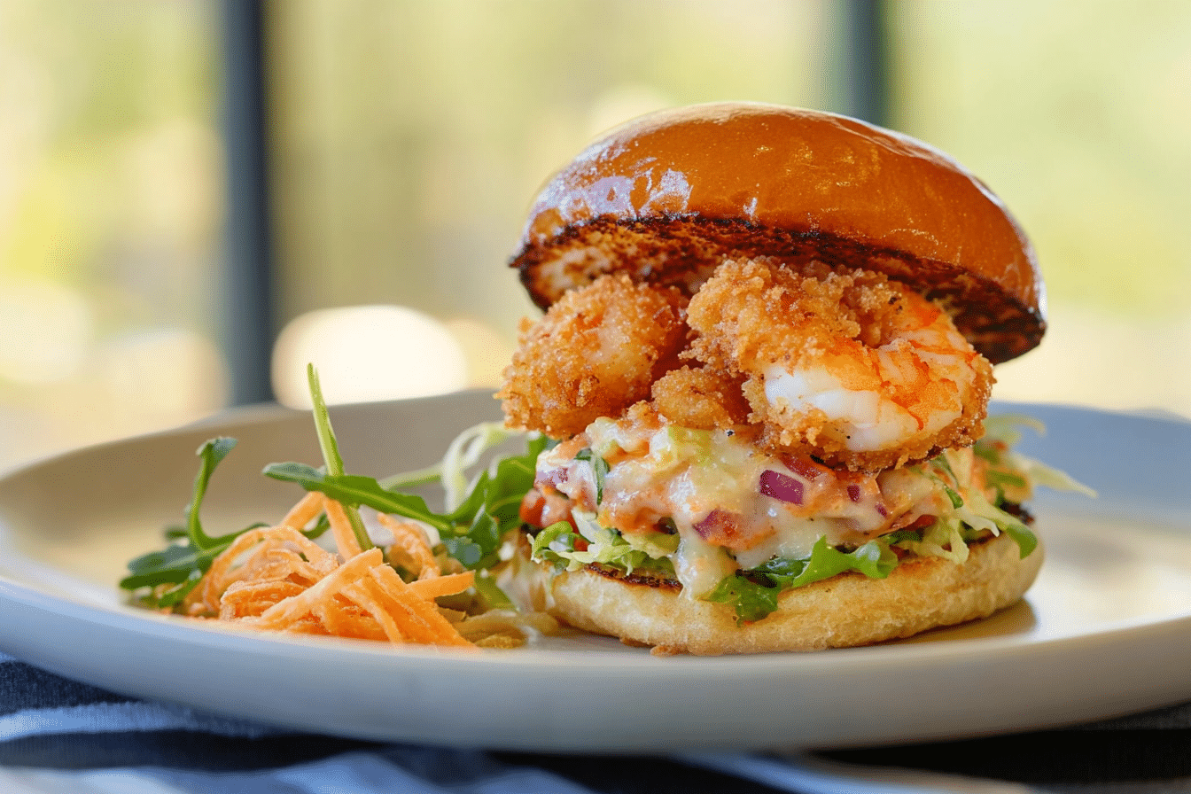 Crispy Fried Shrimp Burger