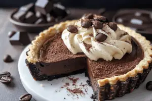 Dark Chocolate Tart with Espresso Whipped Cream