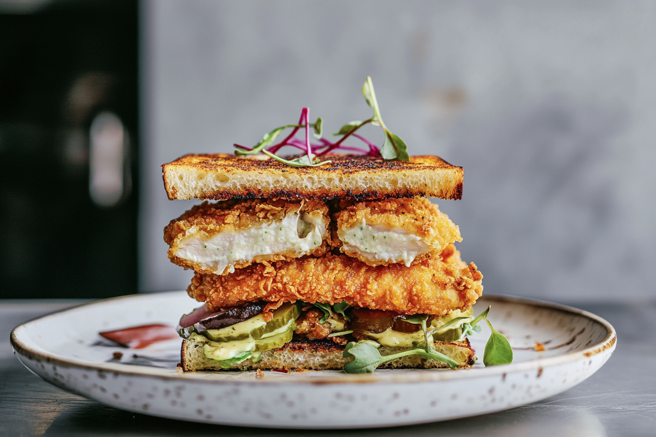 Dijon Mayo Brined Crispy Chicken Sandwich