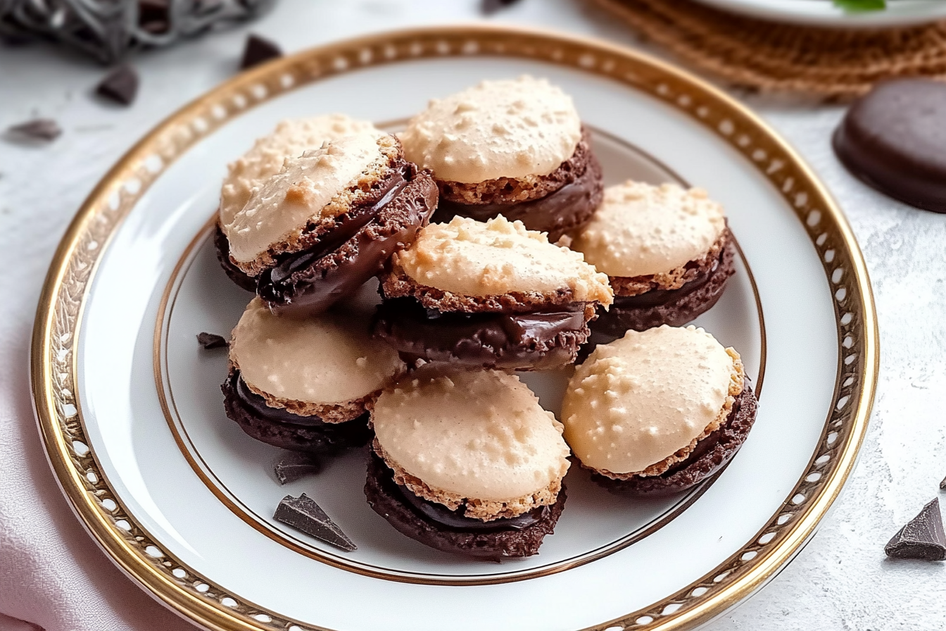 elsa’s chocolate dipped macaroons