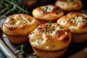 Garlic Rosemary Focaccia Muffins