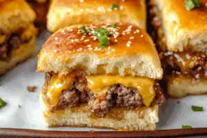 Hawaiian Roll Cheeseburger Sliders