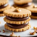 Hazelnut Shortbread Sandwich Cookies with Milk Chocolate Ganache