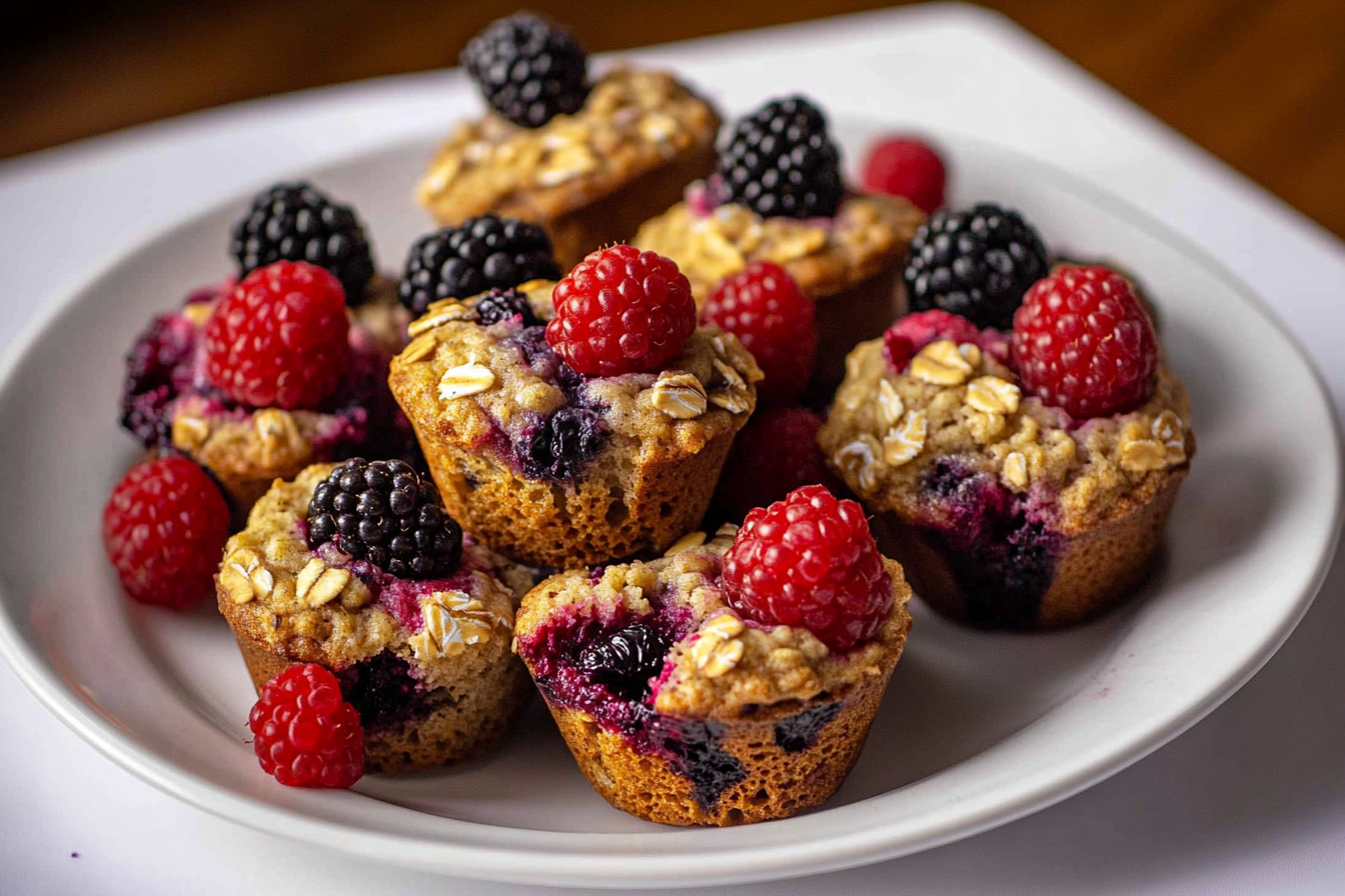 Healthy Berry Oatmeal Protein Muffins