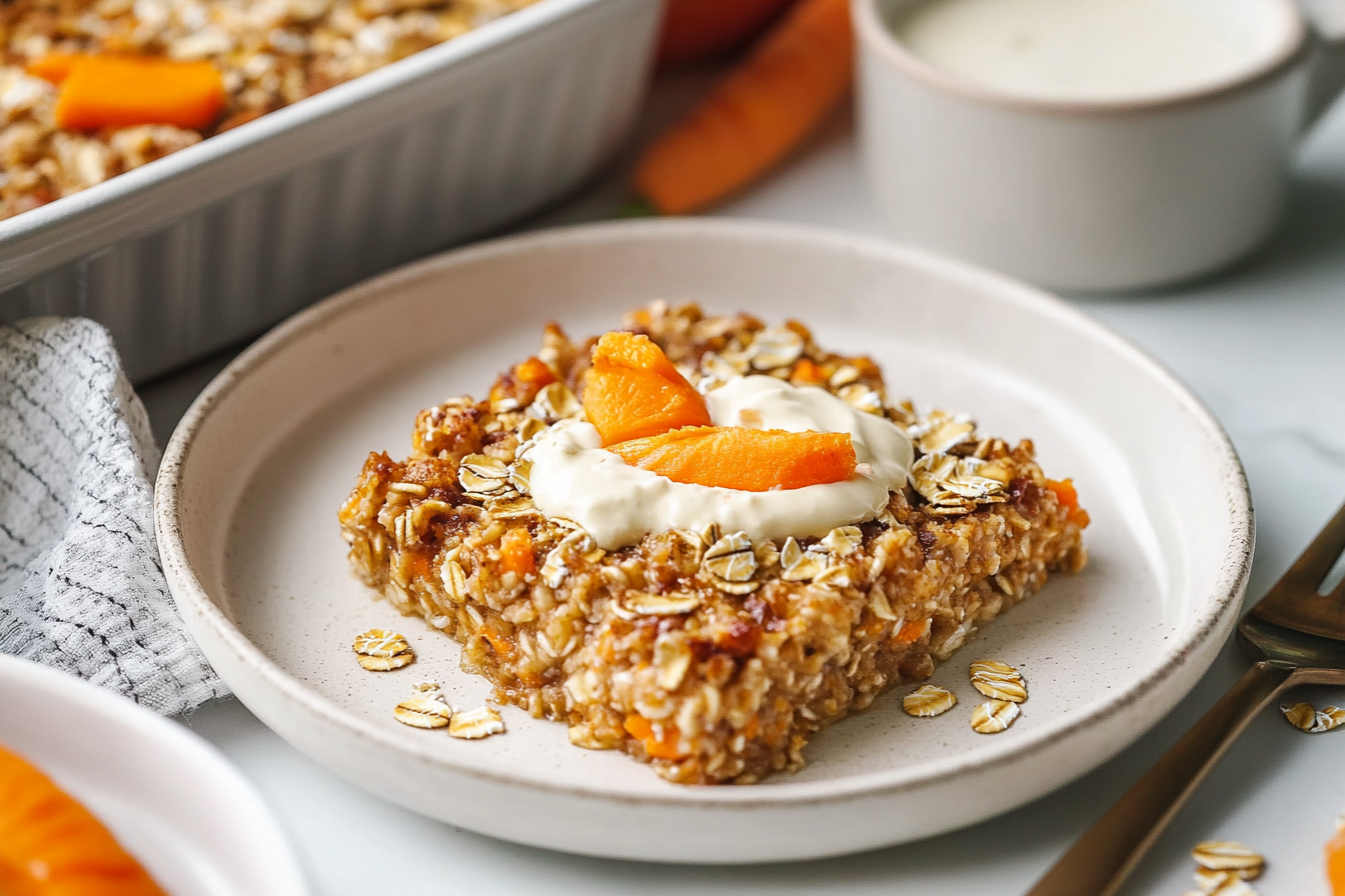 High Protein Carrot Cake Baked Oatmeal