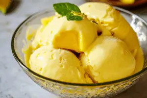 Homemade Mango Ice Cream (No Ice Cream Maker)