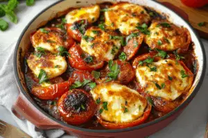 Mediterranean Tomato and Halloumi Bake