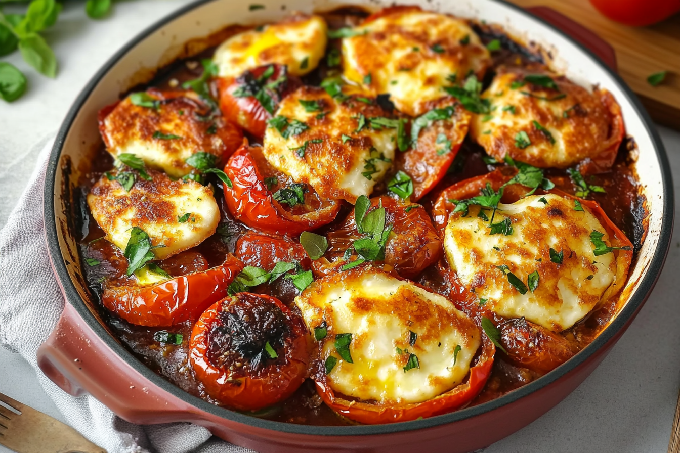 Mediterranean Tomato and Halloumi Bake